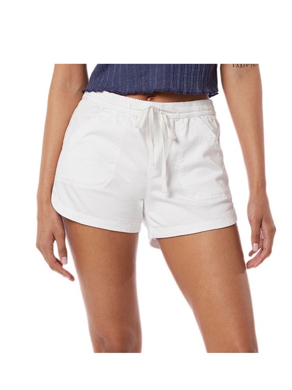 UNIONBAY White Elastic Waist Drawstring Athletic Shorts